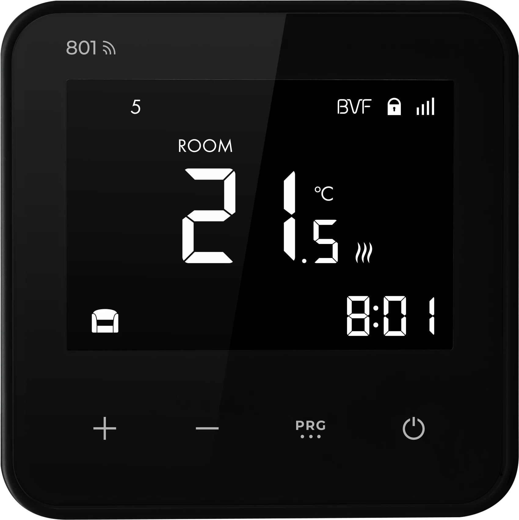 801 Smart WiFi Thermostat – Premium Programmable Remote Heating Controller - Black