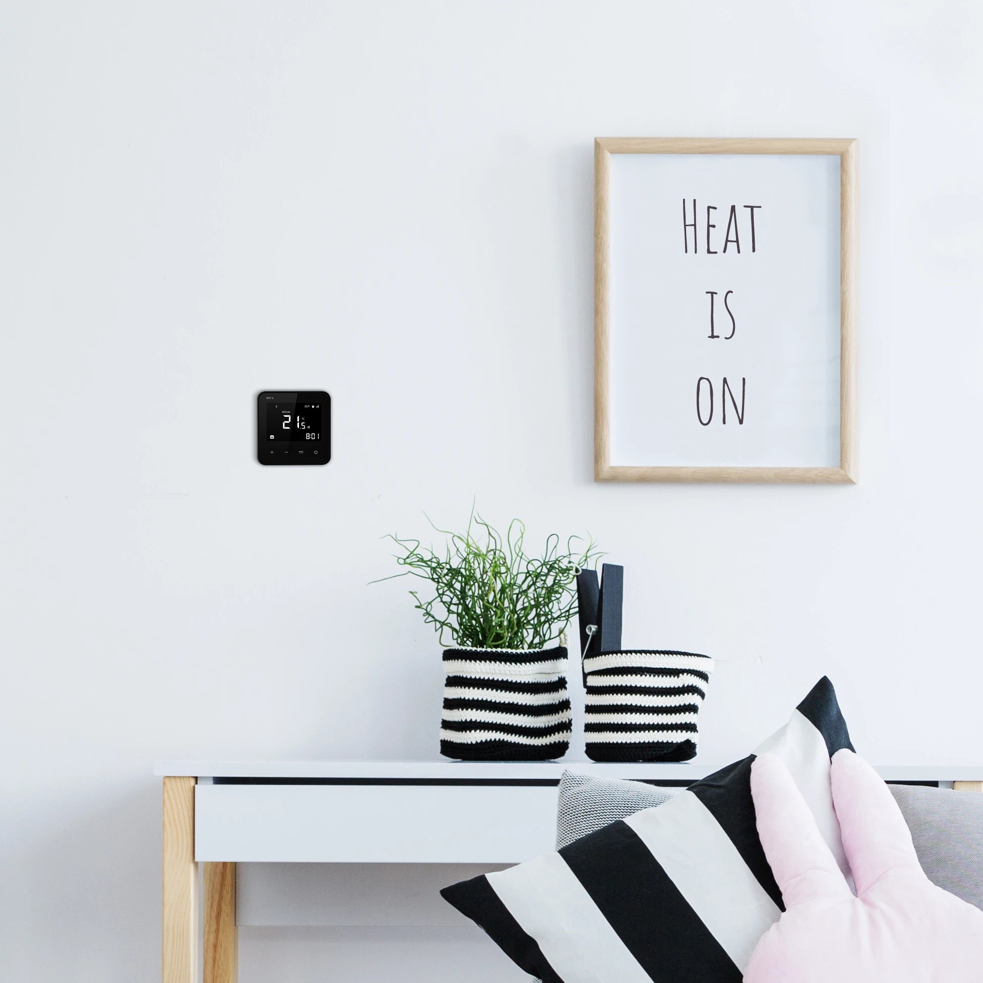 801 Smart WiFi Thermostat – Premium Programmable Remote Heating Controller - Black