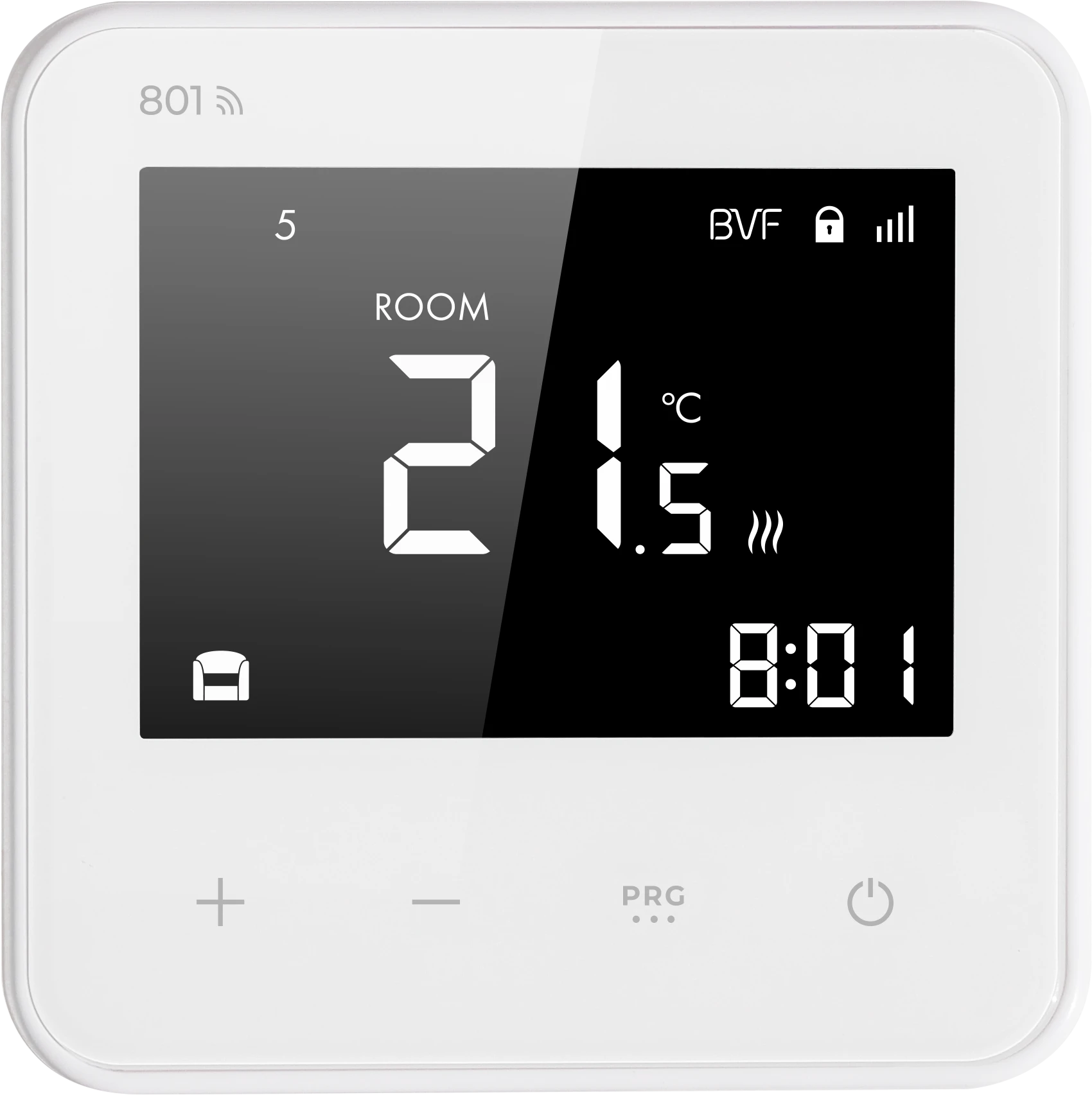801 Smart WiFi Thermostat – Premium Programmable Remote Heating Controller - White