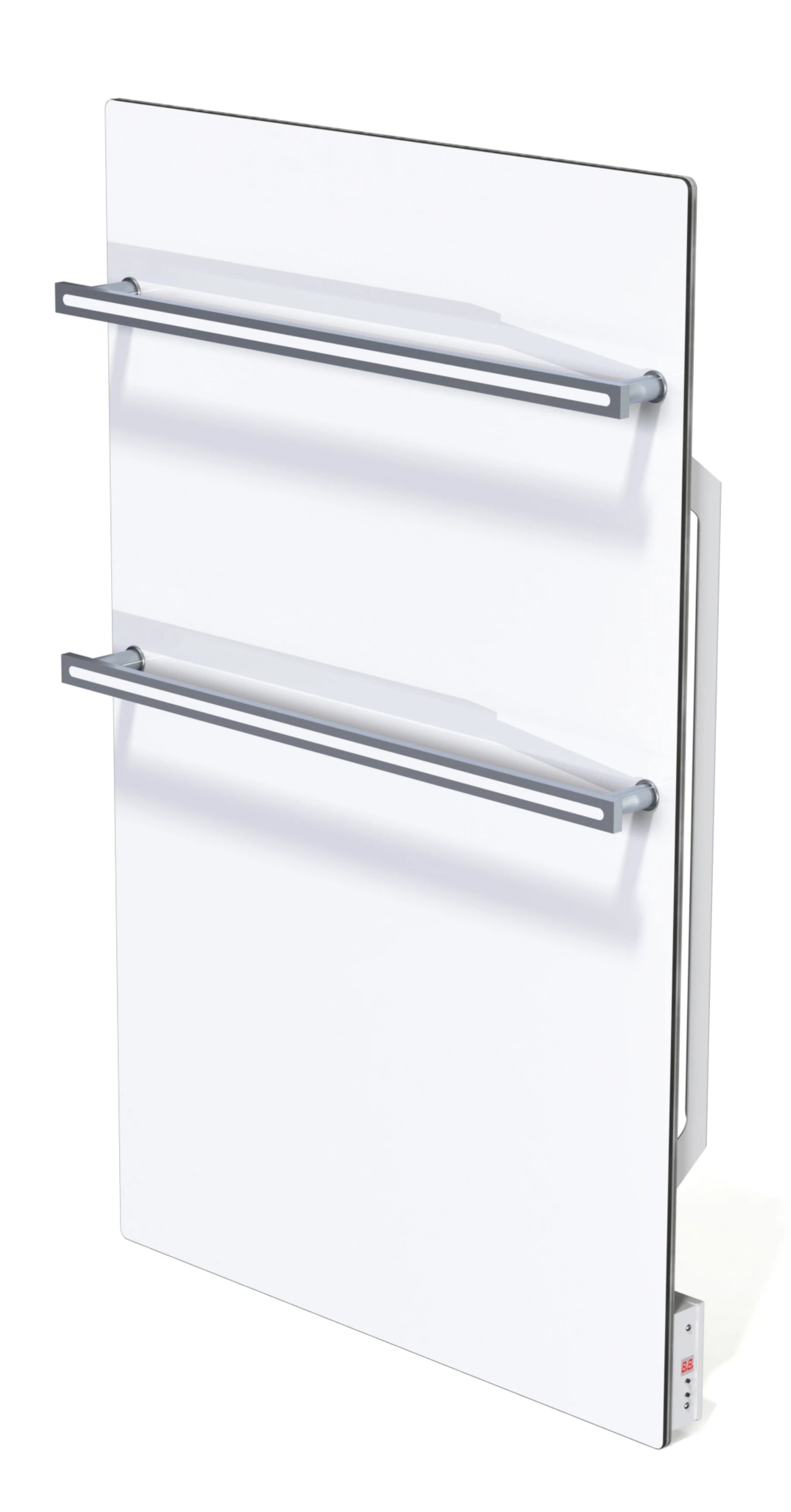 Bluebell Infrared Glass Towel Heater with Thermostat – Stylish 500W Bathroom Heater - White