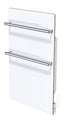 Bluebell Infrared Glass Towel Heater with Thermostat – Stylish 500W Bathroom Heater - White - UK Infrared Heating Company
