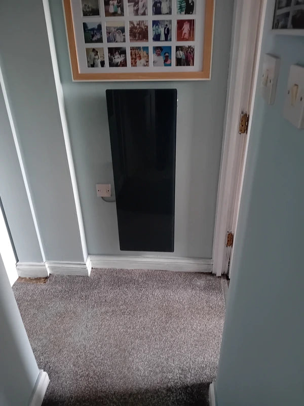 Lavender Smart Glass Far Infrared Heater – Sleek Wall Panel with WiFi Thermostat or Manual Control - White (400W & 800W)