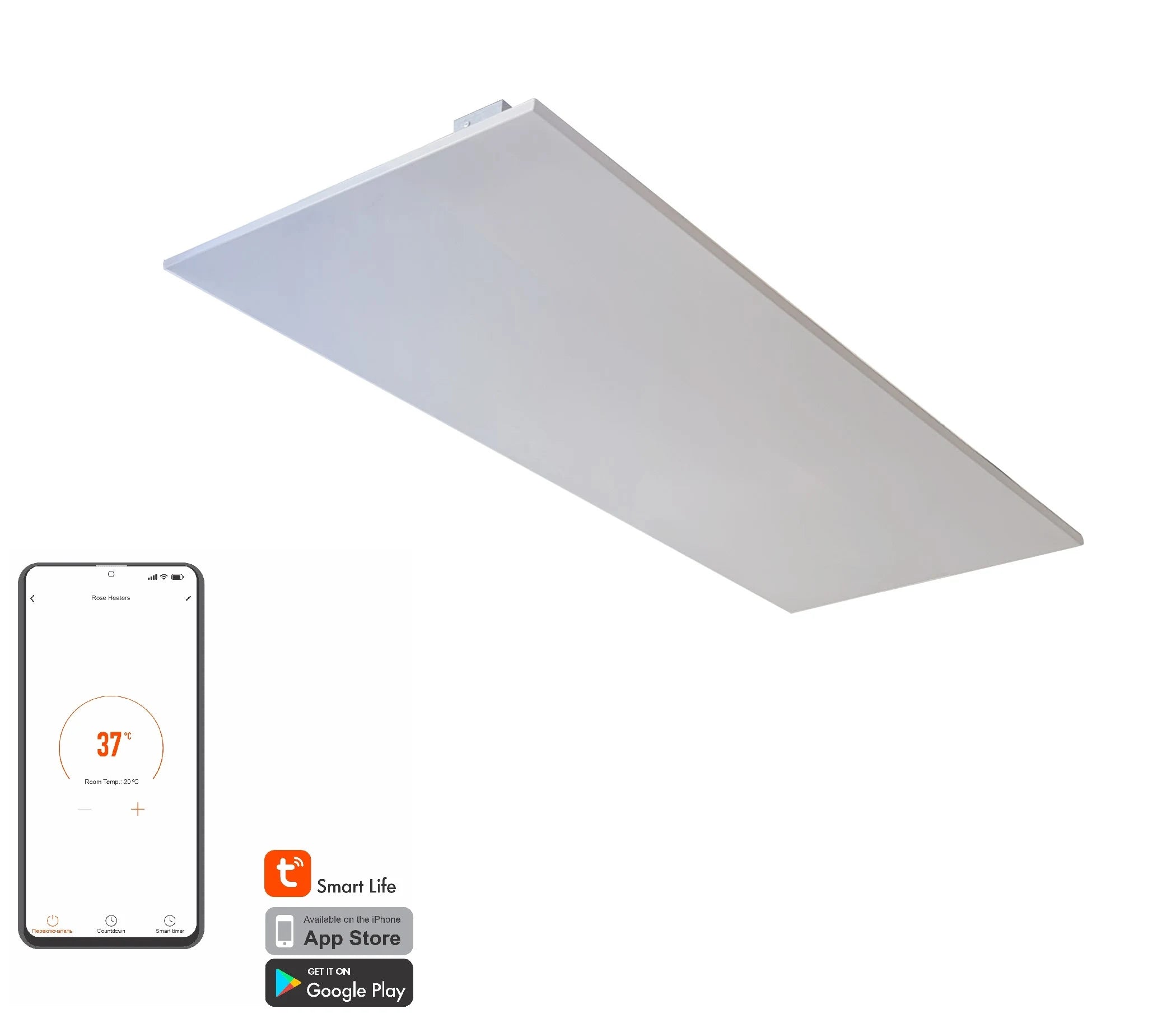 Lotus Far Infrared Ceiling Heating Panel with Smart WiFi Thermostat & Remote – Ultra-Efficient & Slimline (350W–1000W)