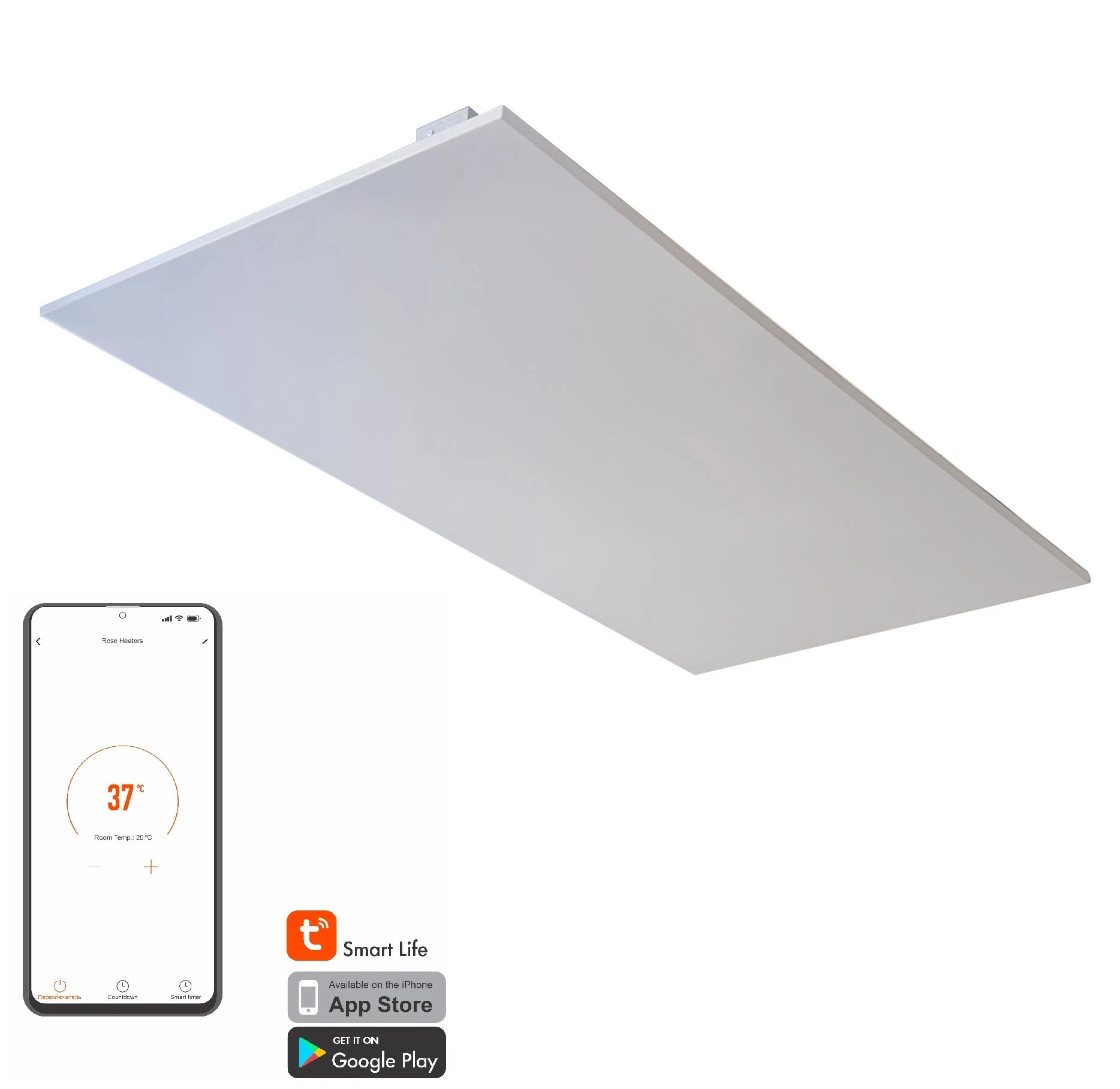 Lotus Far Infrared Ceiling Heating Panel with Smart WiFi Thermostat & Remote – Ultra-Efficient & Slimline (350W–1000W)