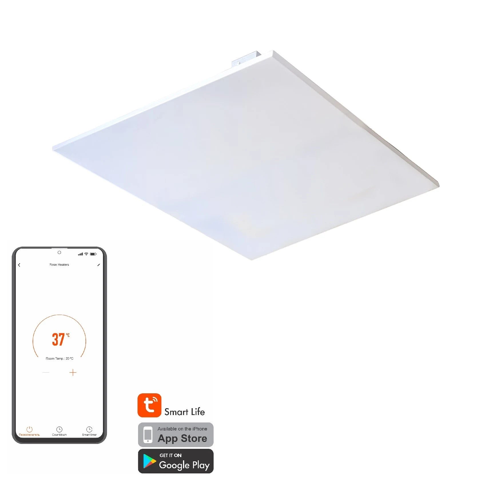 Lotus Far Infrared Ceiling Heating Panel with Smart WiFi Thermostat & Remote – Ultra-Efficient & Slimline (350W–1000W)