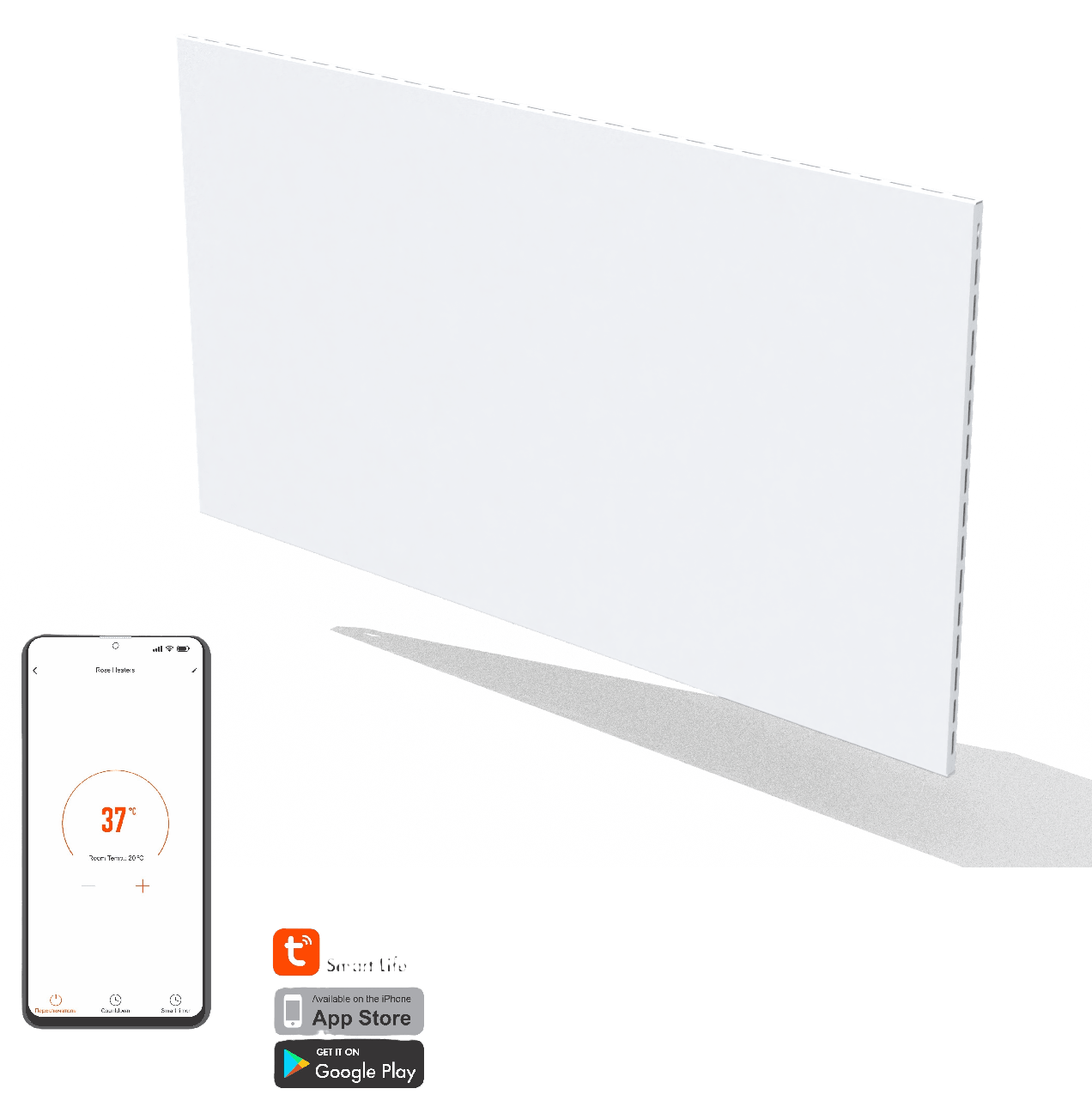 Aster Infrared Thermal Wave Panel – Hybrid Heater with Built-in WiFi Thermostat & Remote - White (600W–1350W)